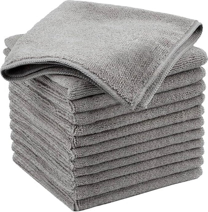 Microfiber Cleaning Cloth Grey 12 Pack Premium Microfiber Towels