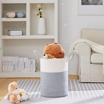 VIPOSCO Large Laundry Hamper, Tall Woven Rope Storage Basket