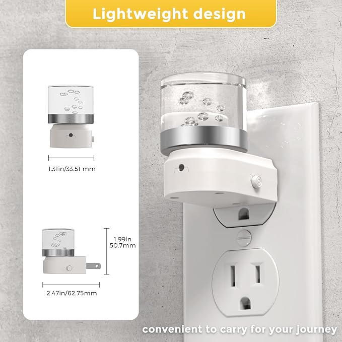 L LOHAS LED Night Light, 2 Pack Night Lights Plug into Wall, 3000K Soft Light LED NightLights, Built in Dusk to Dawn Sensor Bubble Wall Light for Hallway, Bathroom, Rooms