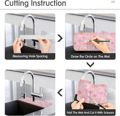 Kitchen Sink Splash Guard 2 PCS 30 Inch Sink Faucet Mat Splash Guard