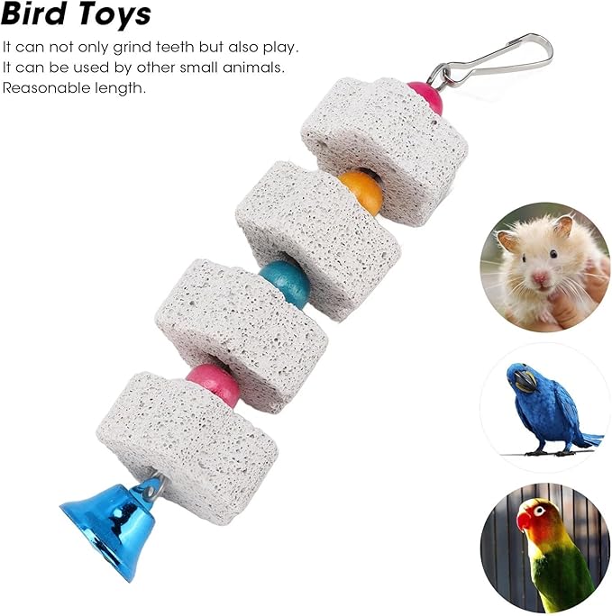 1Pc White Bird Beak Grinding Stone Bird Chewing Toys Bird Beak Grinding Stone for Parrots Hamsters and Other Small Animals Small in Size and Light in Weight,Pet Supplies