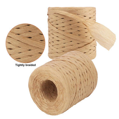 9 Roll 218 Yards Raffia Ribbon, Versatile Raffia Yarn for Crochet, Raffia Paper Ribbon for Gift Wrapping, Paper Ribbon, and Raffia String. (Total 1962 Yards) by IHDYPPEW