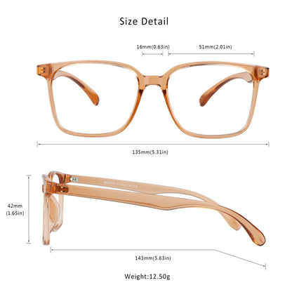 LifeArt Blue Light Blocking Glasses, Anti Eyestrain, Computer Reading Glasses, Gaming Glasses, TV Glasses for Women Men, Anti Glare (Champagne, No Magnification)