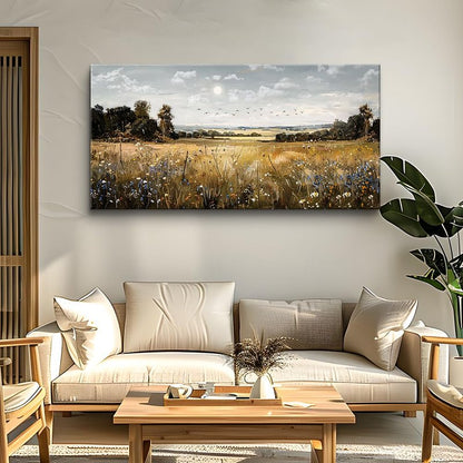 KELIYUAN Large Canvas Wall Art For Living Room Farmhouse Wall Decor For Bedroom Office Decorations Field Scenery Painting Countryside Wall Pictures Artwork Modern Ready To Hang Home Decor 24"X48"