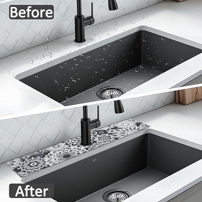 24" X 5.5" Kitchen Sink Splash Guard Faucet Mat Mandala Super Absorbent Fast