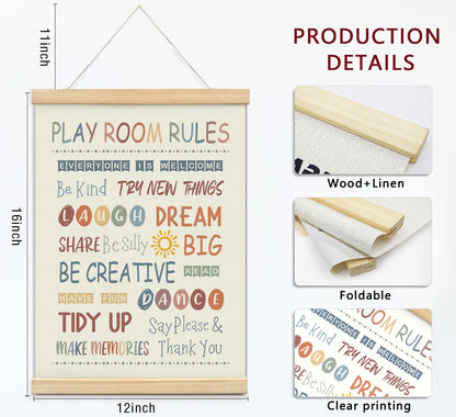 foedor Rainbow Nursery Playroom Wall Decor Poster Hanger Frame,Kids Playroom Decor,Educational Motivational Affirmations Prints Framed Ready to Hang for Classroom Kids Room Wall Decor