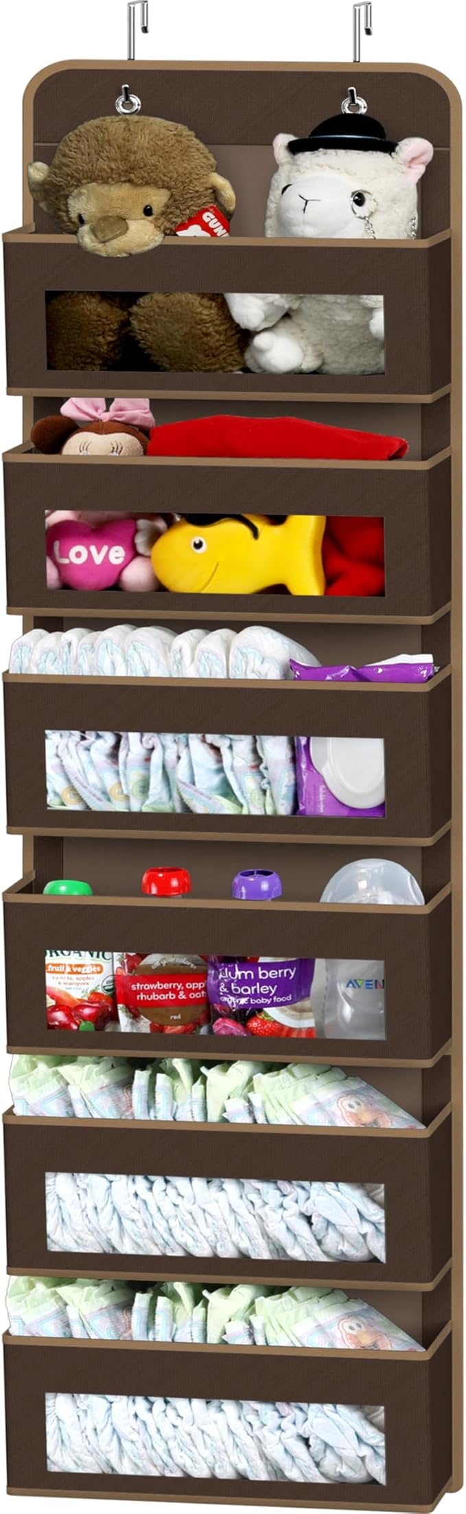 Simple Houseware 6 Clear Window Pocket Over Closet Door Storage Hanging