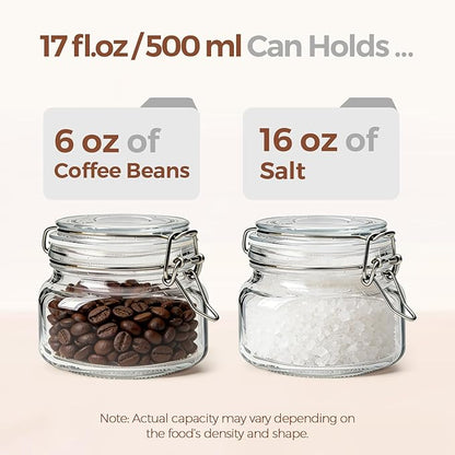 ComSaf 6 Pack 17 oz Glass Jars