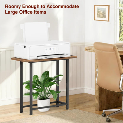 MISSLO Narrow End Table Living Room with Large Tabletop, Sofa Couch Side Table Bedroom Slim Nightstand for Small Space, Rustic Brown