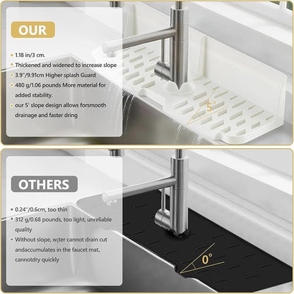 Silicone Kitchen Countertop & Sink Splash Guard, Silicone Sink Faucet Drying Mat