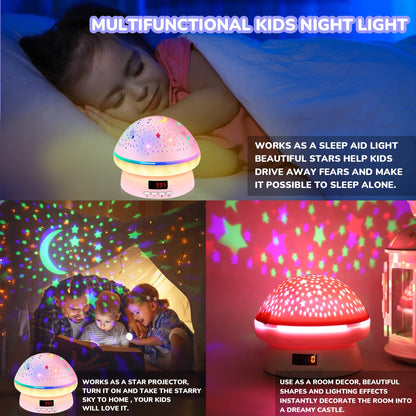 MINGKIDS Toys for 3-8 Year Old Girls Boys,Timer Rotation Star Night Light Projector Kids,16 Lights Moode, 2-9 Year Olds Kids Chritsmas Birthday Gifts for 4 5 6 Year Old,Girls Room Decor