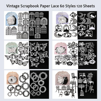 Diuhofart Scrapbook Paper Cutouts for Wedding Scrapbooking Embellishments, 120 Pcs Black and White Collage Materials for Junk Journal Supplies, Card Making, Decoupage, DIY Crafts