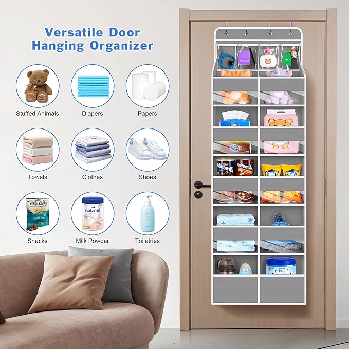 Univivi 6-Shelf Over Door Hanging Organizer Fabric Door Organizer