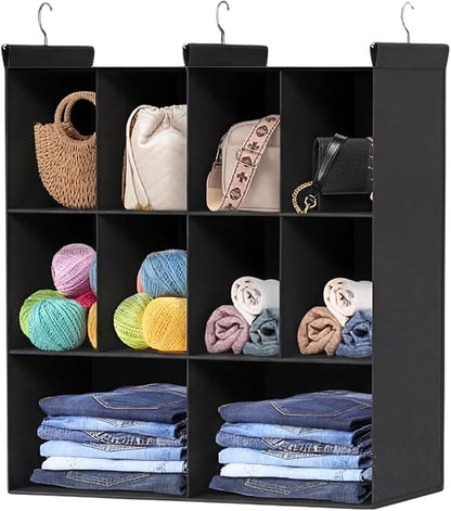Ofiray-home 3 Tier Hanging Closet Organizer, 10 Compartments Sweater Organizer