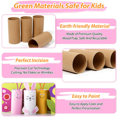 MAPVOLUT 120-Pack Brown Cardboard Tubes for Crafts (1.5x3.4 Inch) | Bulk Kraft Paper Rolls for DIY, Art Supplies, Handicraft Projects & Holiday Decor - Crush Resistant
