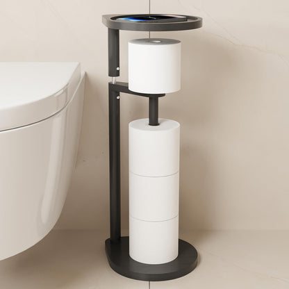 Wealone Toilet Paper Holder Stand, Free Standing Toilet Paper Roll Holder, Modern Bathroom Toilet Tissue Dispenser Organizer, Corner-Adaptive Design for Bathroom