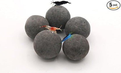Awesome Industries Betta & Shrimp Tourmaline Mineral Balls Aquarium Water Conditioner Over 30 Elements Improves Water Quality, pH Balance, Health, Color & Breeding (5 Pack Large)