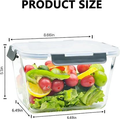2 Pack Large Glass Food Storage Containers