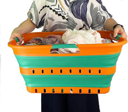SAMMART 42L Collapsible Plastic Laundry Basket
