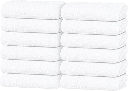 Tens Towels Pack of 12 Washcloths, 12 x 12 Inches, Lighter Weight, Quick to Dry