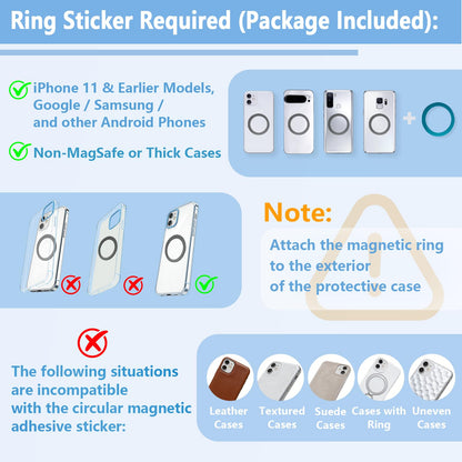 SAMPUSS Magnetic Phone Holders for Your Car, Upgraded Vacuum Car Phone Holder, 360° Rotation Cell Phone Car Mount Suction Phone Mount for Magsafe Car Mount for Car Kitchen Gym Travel for All Phone
