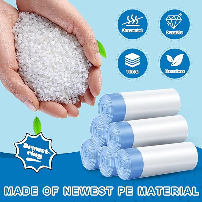 5 Gallon Trash Bags Drawstring 1.1 Mil
