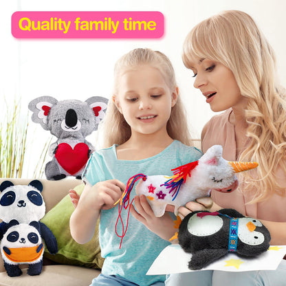 Avenir My First Sewing Kit – Easter DIY Craft for Kids Ages 6+, Premium Plush Animal Set, Child-Safe Tools, Easy Stitching, Develops Motor Skills, Perfect Easter Basket Stuffer for Boys & Girls