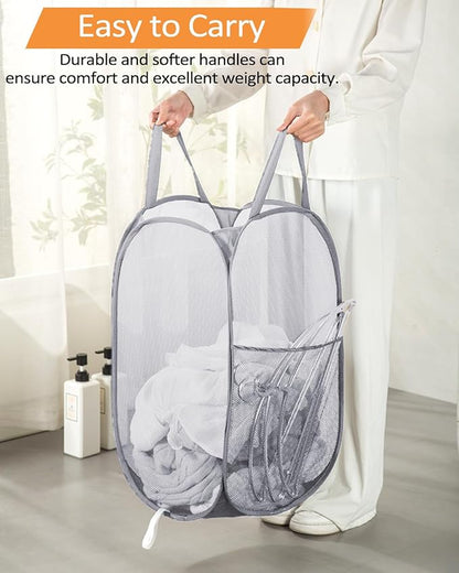 2 Pcs Durable Collapsible Laundry Baskets