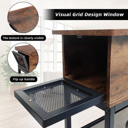 End Tables for Living Room, 28 inch Tall Side Table, End Tables with USB Ports and Outlets, 8.4" Super Deep Drawer, Flip Top End Table with Charging Station, Sturdy Steel X-Shaped Frame, Holds 216lbs