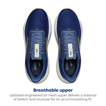 Brooks Men’s Ghost 17 Neutral Running Shoe - Beacon Blue/Moonlight/Starfish - 8.5 Medium