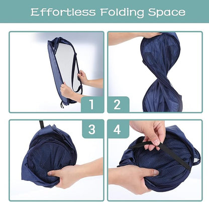 4 Pcs Popup Mesh Laundry Basket, Collapsible Laundry Hamper