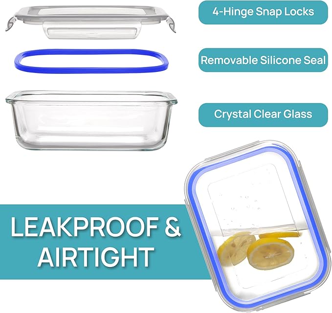 Vtopmart 5Pack 22oz Glass Storage Containers