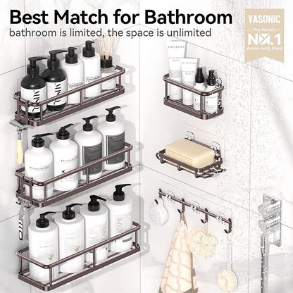 YASONIC Shower Caddy, 6 Pack Large Capacity shower Organizer