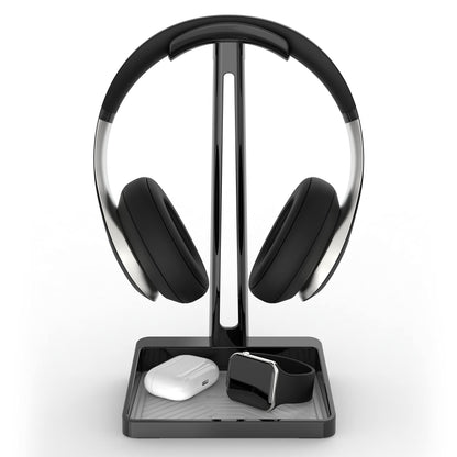 TotalMount Headphone Stand – Premium Headphone Storage and Protection (Tall Headset Stand with Gray Silicone Tray Liner)