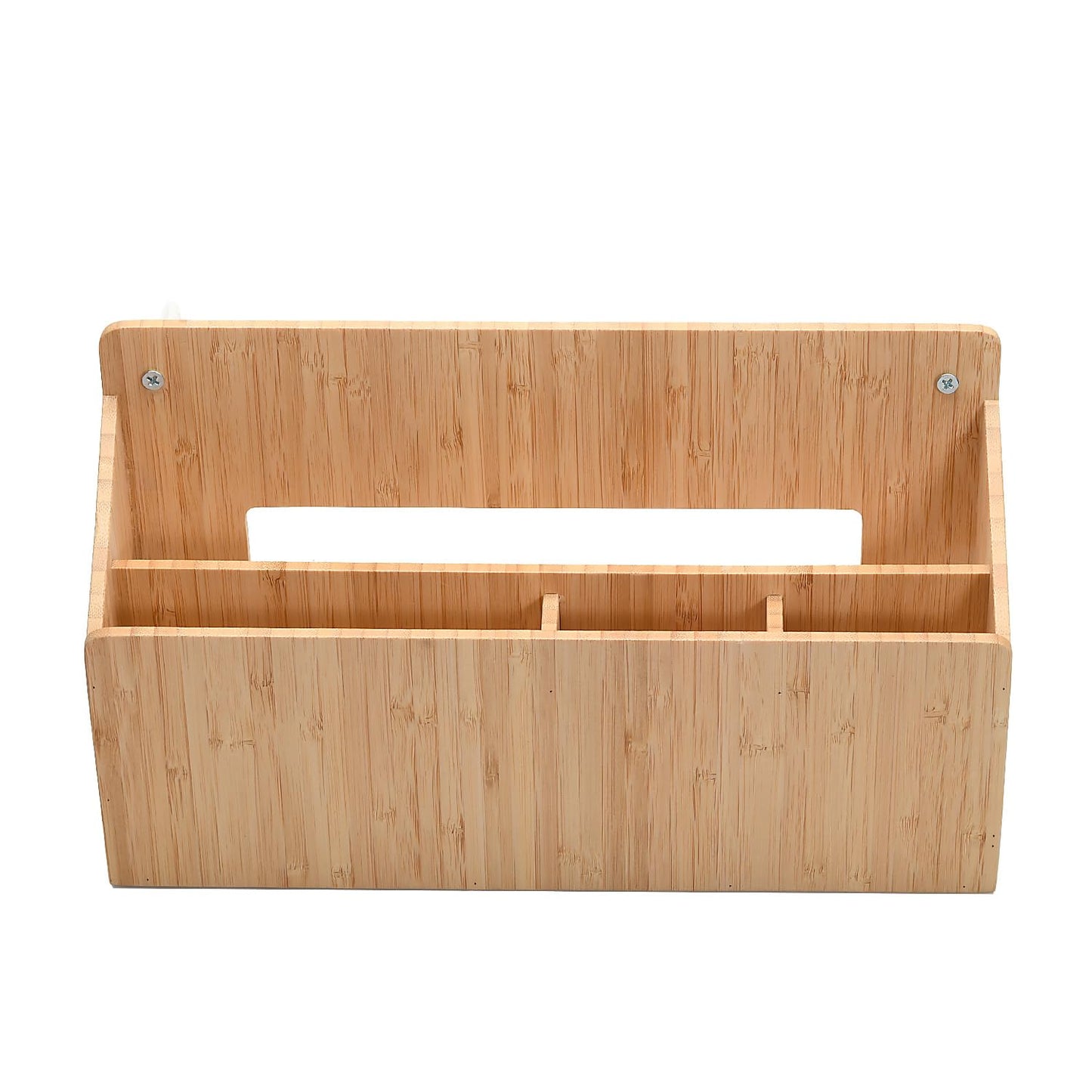 MobileVision Bamboo Magazine Holder / Mail Sorter / File Folder Organizer / Mounted Rack for Home or Office, Includes Mounting Screws