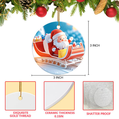 50 Pack Ceramic Sublimation Ornament Blank 3 inch Round Crafting DIY Personalized Printed Christmas Home Bulk White Porcelain Xmas Tree Crafts Decor