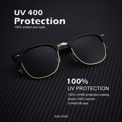 KALIYADI Unisex Polarized Retro Classic Trendy Stylish Sunglasses for Men Women Driving Sun glasses UV Blocking