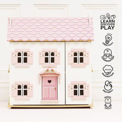 Le Toy Van - Iconic Sophie's Large Wooden Doll House | Dream House Wooden Dolls House Play Set | Great As A Gift | Suitable for Ages 3+