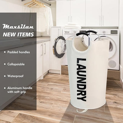 125L X-Large Laundry Basket, Freestanding Tall Clothes Hamper, Collapsible