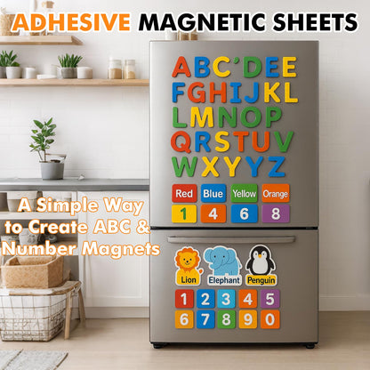 GcFoir Adhesive Magnetic Sheets 8.5 x 11 Inch, 50 Packs Magnetic Sheets with Adhesive Backing - 0.5mm Thickness Flexible Magnet Sheets for Dies Storage, Craft Projects, Photos, School, Office