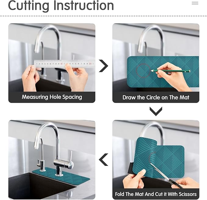 Kitchen Sink Splash Guard 1 PC 14.7 Inch Sink Faucet Mat Splash Guard