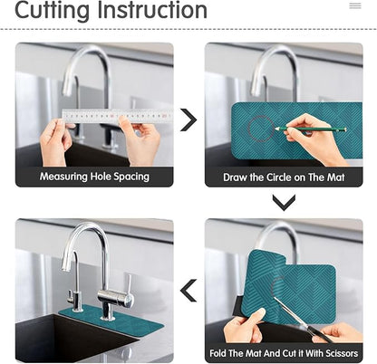 Kitchen Sink Splash Guard 1 PC 14.7 Inch Sink Faucet Mat Splash Guard