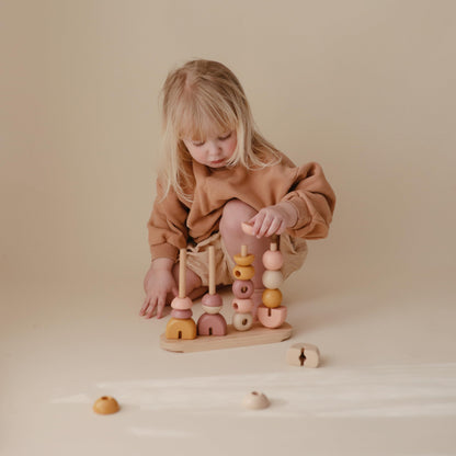 mushie Wooden Multi Shape Stacker | for Kids 3 Years+ | Preschool Educational & Toddler Montessori Toys (Original)