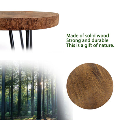 OBTAIN Plant Stand Indoor Outdoor Wood Mid Century Plant Stand for Indoor Plants, Modern Plant Table Round Plant Stool, Boho Rustic Wooden Stool for Plant Pot Hol (L)
