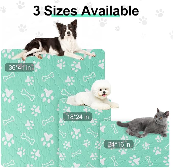 BEAUTYZOO 8 Pack Washable Pee Pads for Dogs, Reusable Puppy Pads for Potty Training, Waterproof Super Absorbent Whelping Pads Mats Non Slip Against Urine for Small Medium Dogs Cats, 18" x 24"