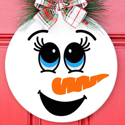 Christmas Stencils for Painting on Wood 12” Christmas Stencil for Crafts Reusable Xmas Holiday Stencil Round Believe Snowman Templates for Porch Door Decor