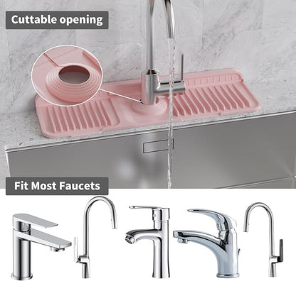 WAFT YEARN 17X5 Inch Silicone Durable Faucet Mat Kitchen Sink Splash Guard