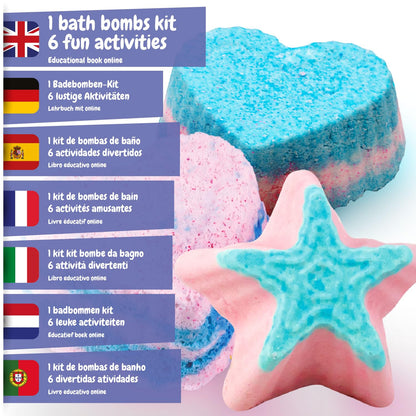 Science4you - Bath Bomb Making Kit for Kids +8 Years Old - Make Your Own Bath Bombs with 6 Science Experiments for Childrens - Educational Science Kits for Kids Age 8, Gift Set for Girls