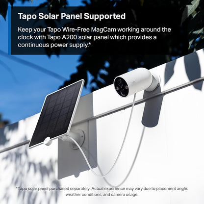 Tapo MagCam 2K+ - 2026 Wirecutter Best Outdoor Security Camera & PCMag Editors' Choice, Wireless Battery Power, Magnetic Mount, Subscription-Free SD Storage or optional Cloud, Person/Vehicle Detection