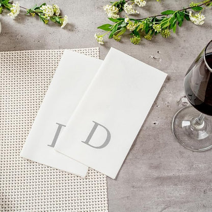 Luxenap 15.8 X 7.9 Inch Linen-Feel Guest Towels, 50 Lettered Hand Towels
